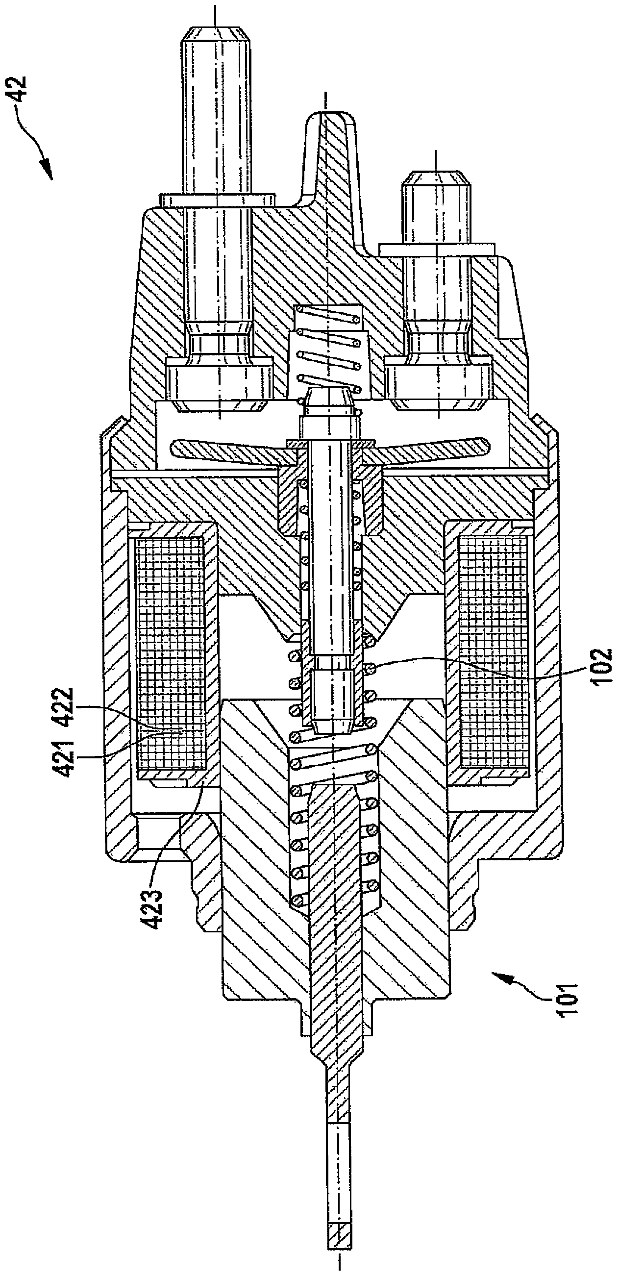 Displacement electromagnet, motor and process for producing displacement electromagnet