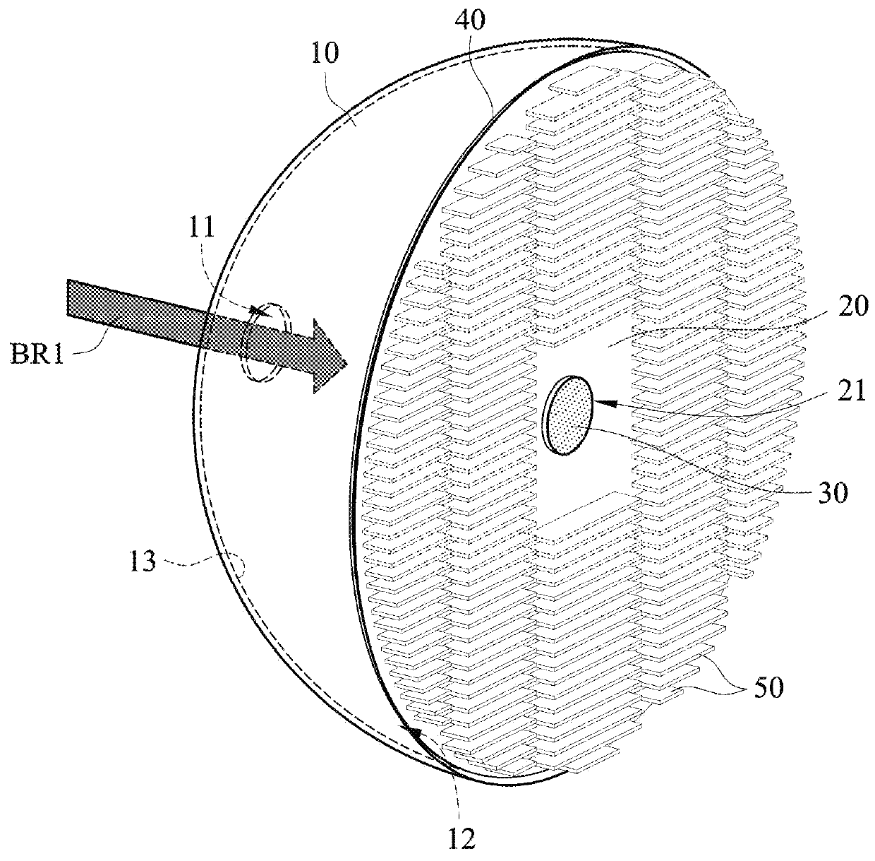 Laser stimulated white-light lighting system