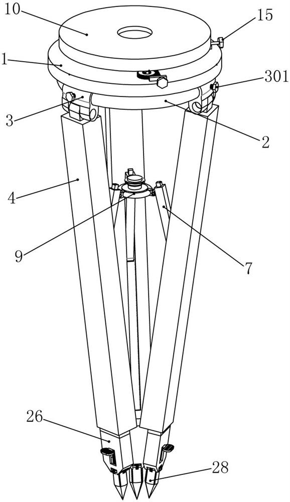 A mechanical support device for civil engineering surveying and mapping