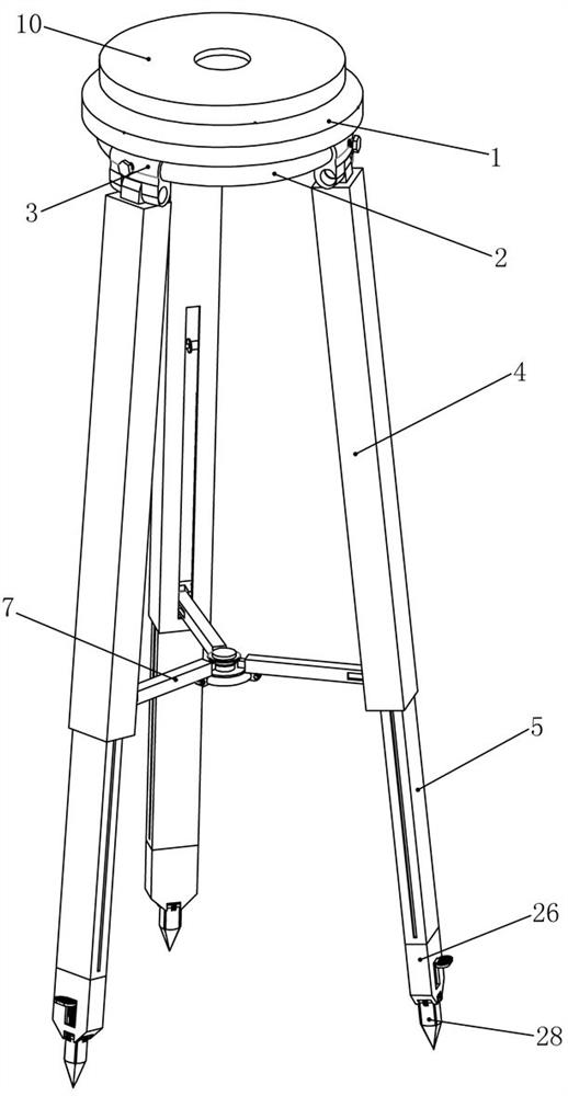 A mechanical support device for civil engineering surveying and mapping