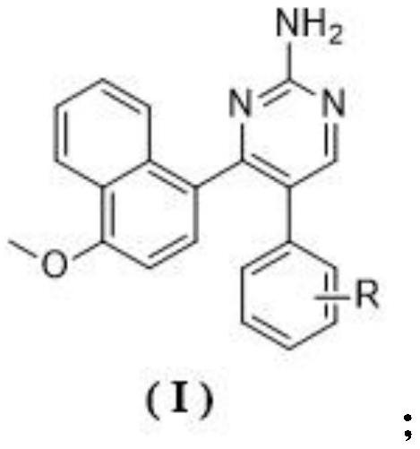 A kind of naphthalene ring-aminopyrimidine type compound and its preparation method and application