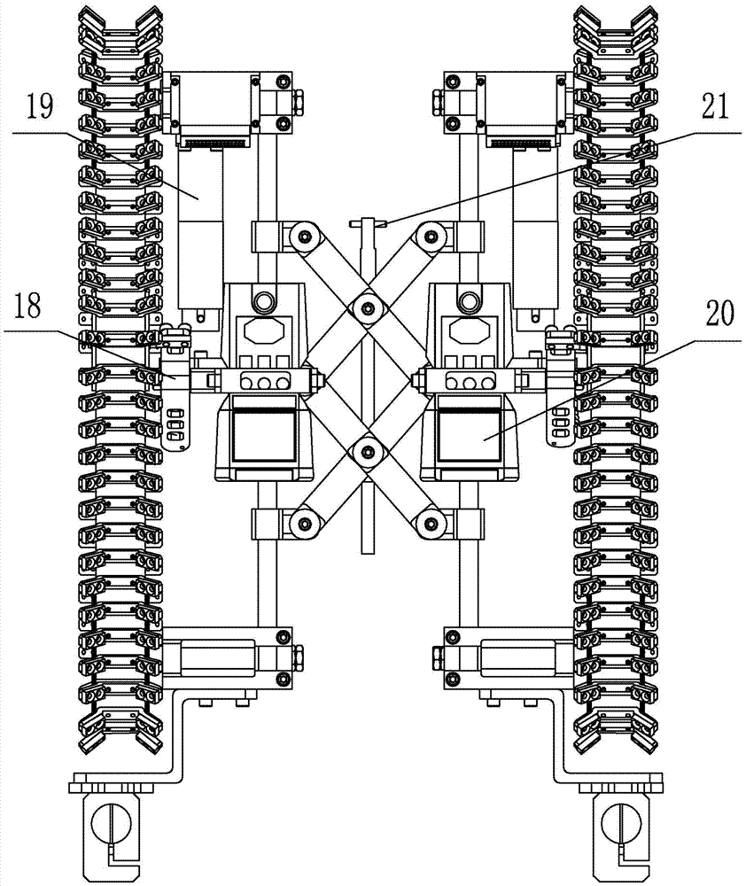 Water wall climbing robot with magnet brackets connected through dual springs