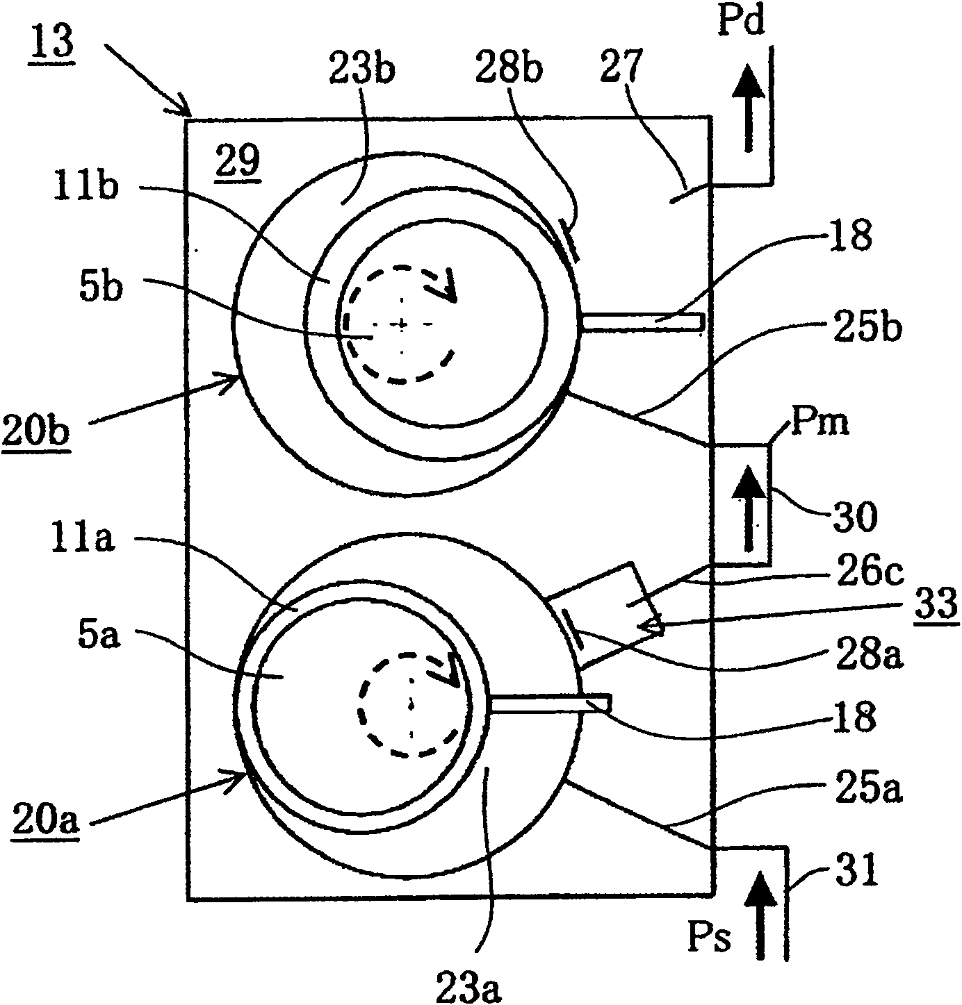 Rotary two-stage compressor