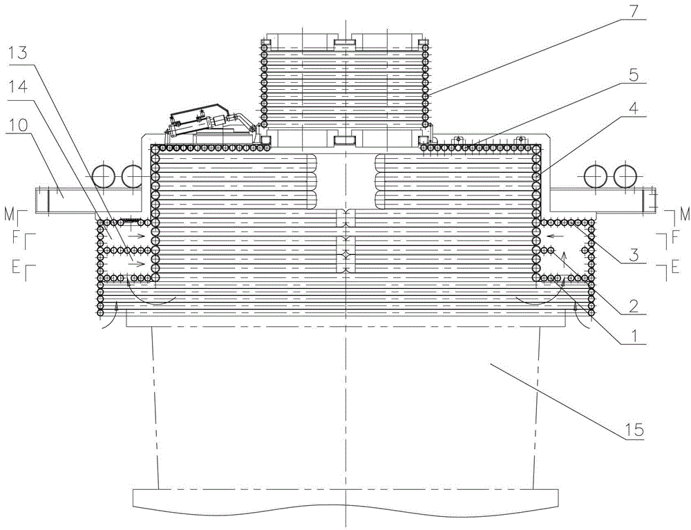 Water-cooling inert gas furnace cover