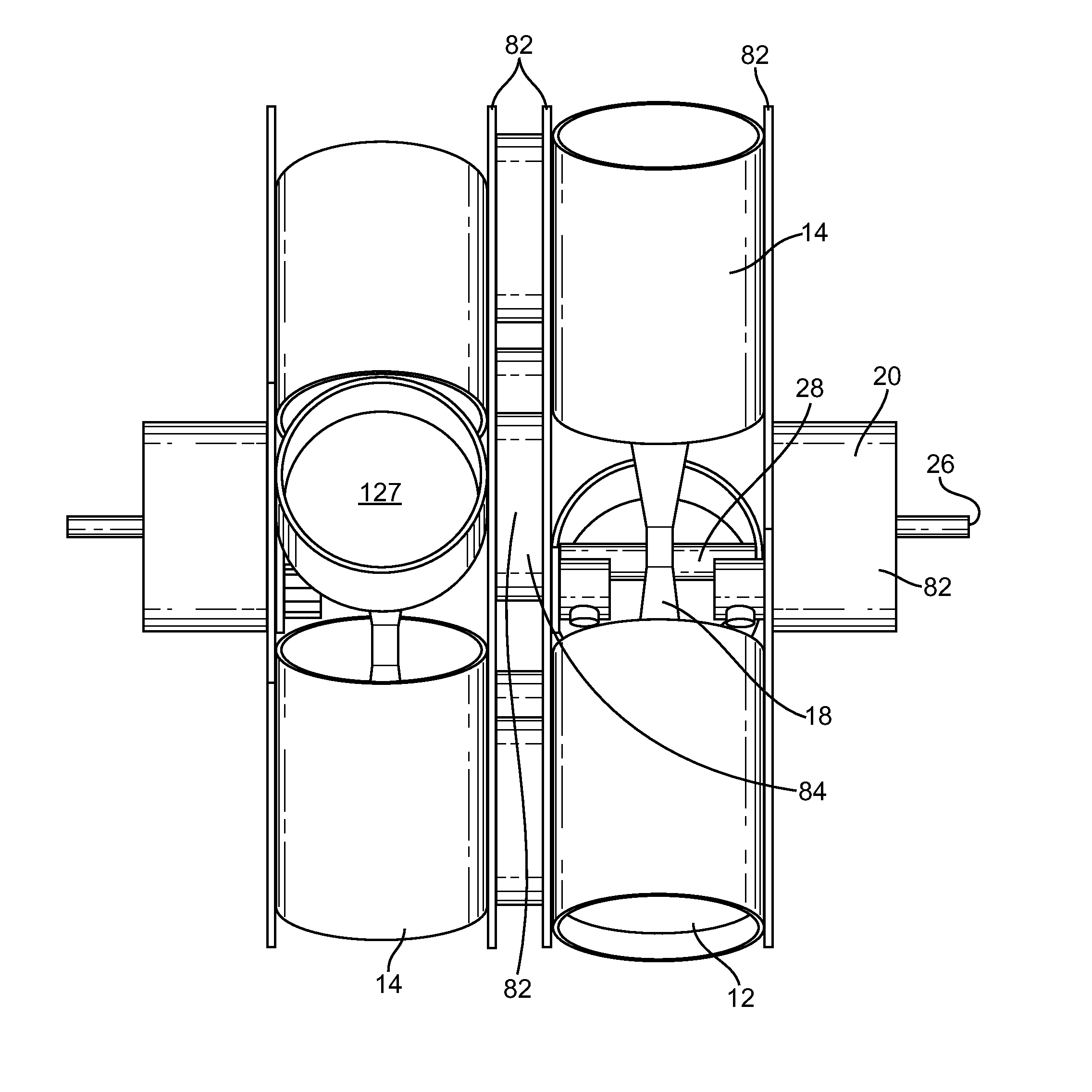 Radial internal combustion engine with different stroke volumes
