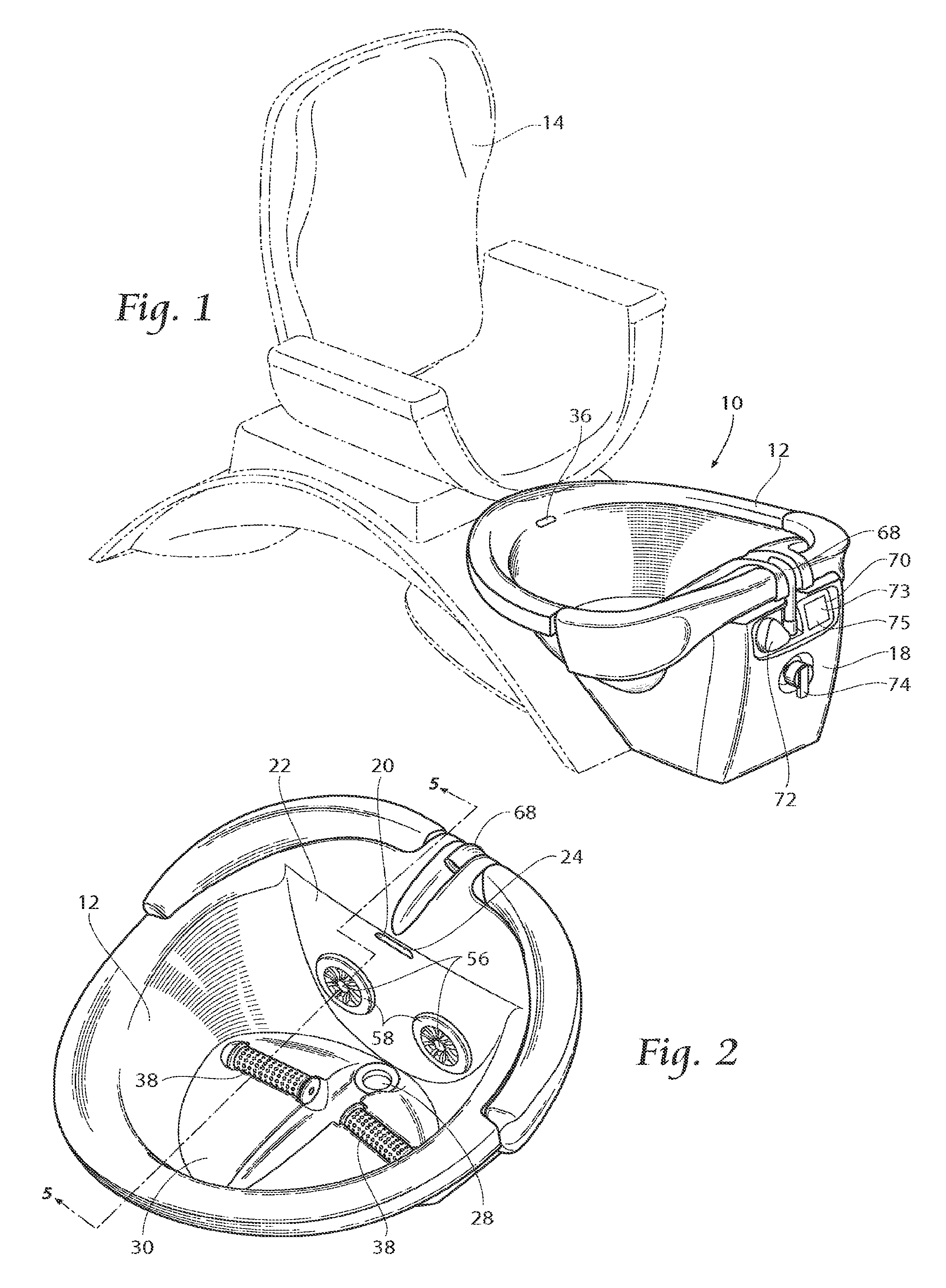 Basin for a foot spa
