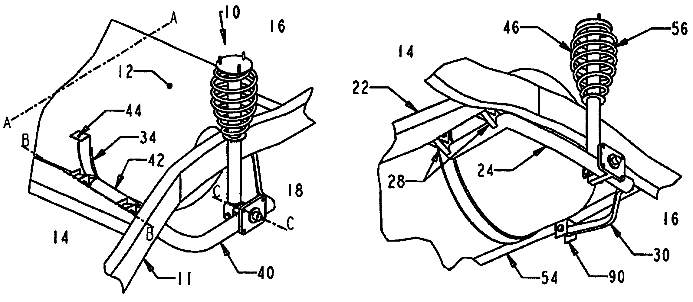 Suspension system for a vehicle with a tank for liquified gas
