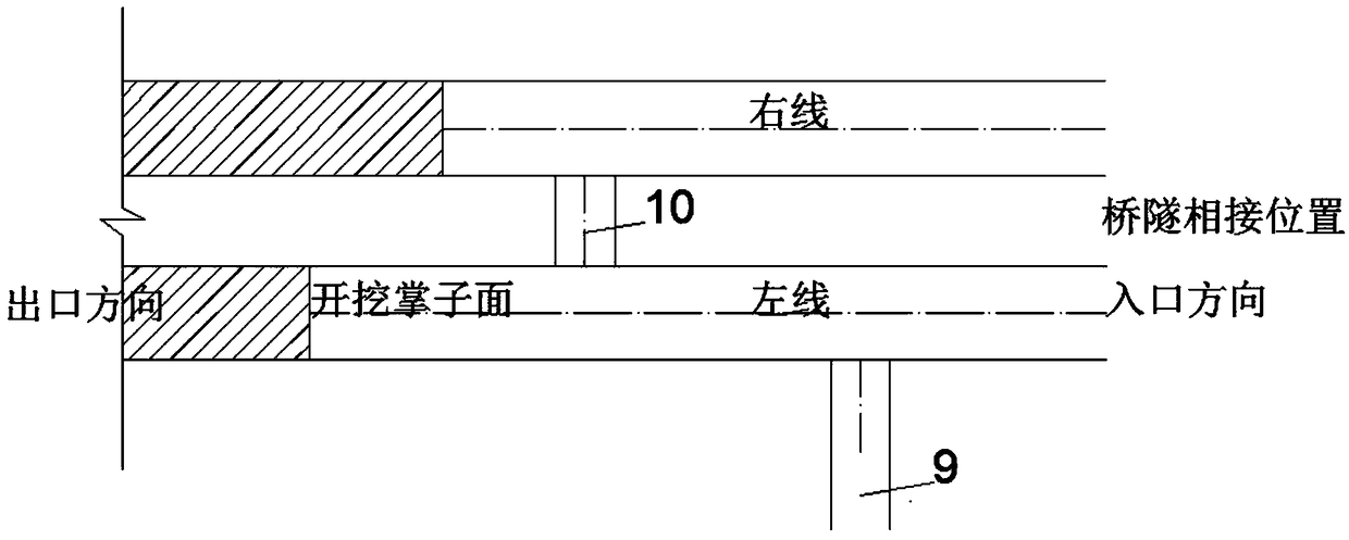 Rapid construction method for tunnel located at bridge and tunnel connected segment