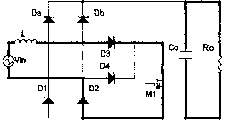 Soft switch power factor correcting circuit