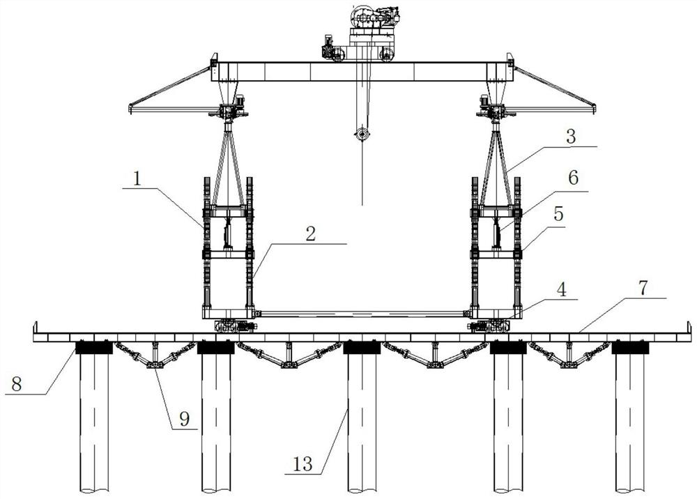 A kind of offshore bridge erecting machine and its construction method