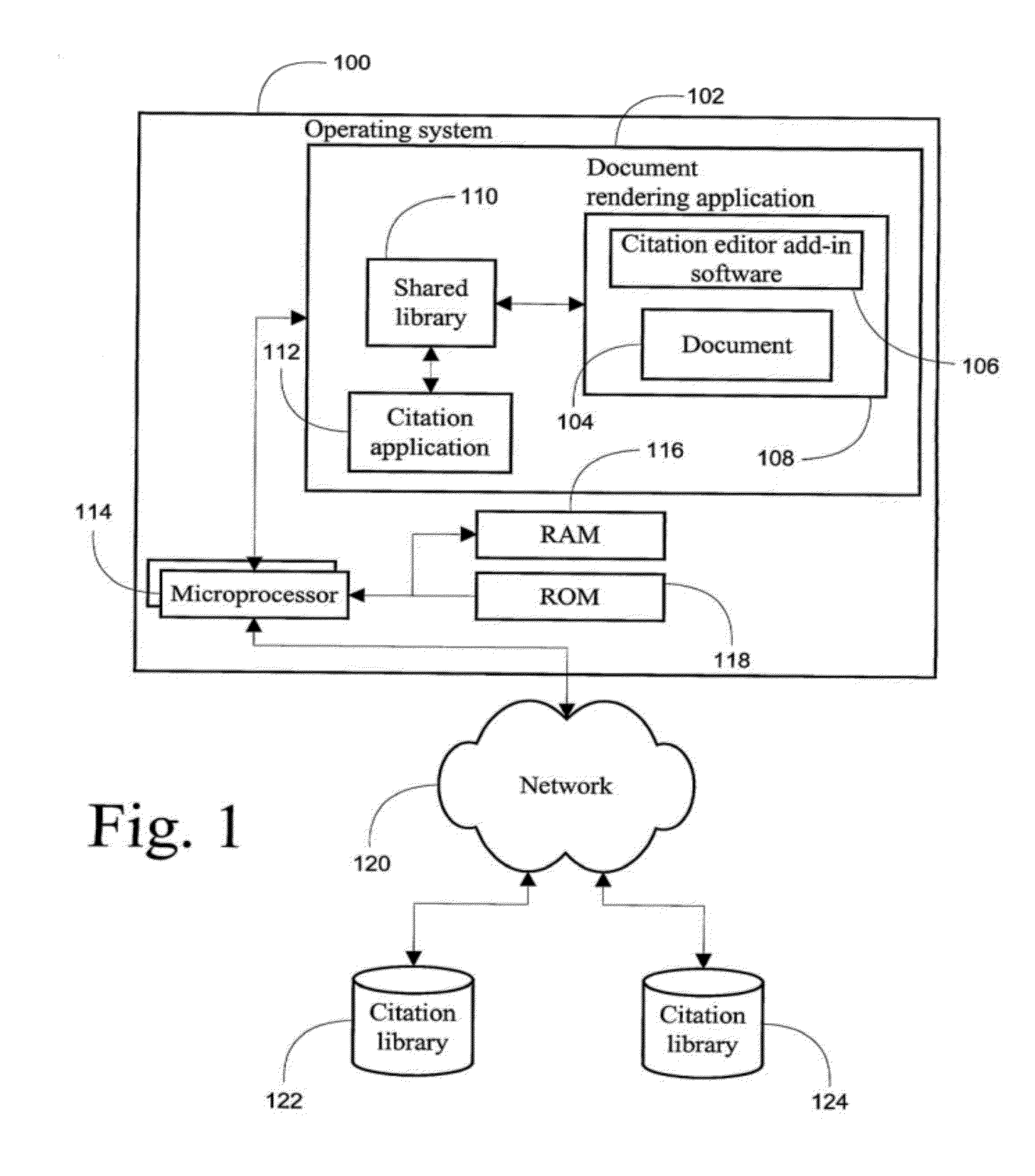 System and method for citation processing, presentation and transport and for validating references