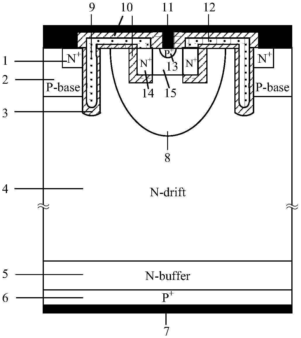 An IGBT device with low noise and low switching loss