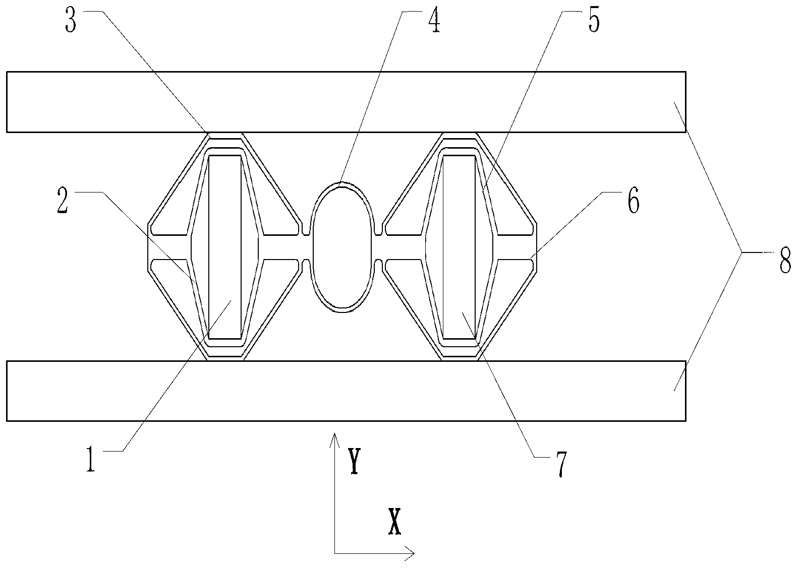 Stepping type actuator driven by double piezoelectric stacks