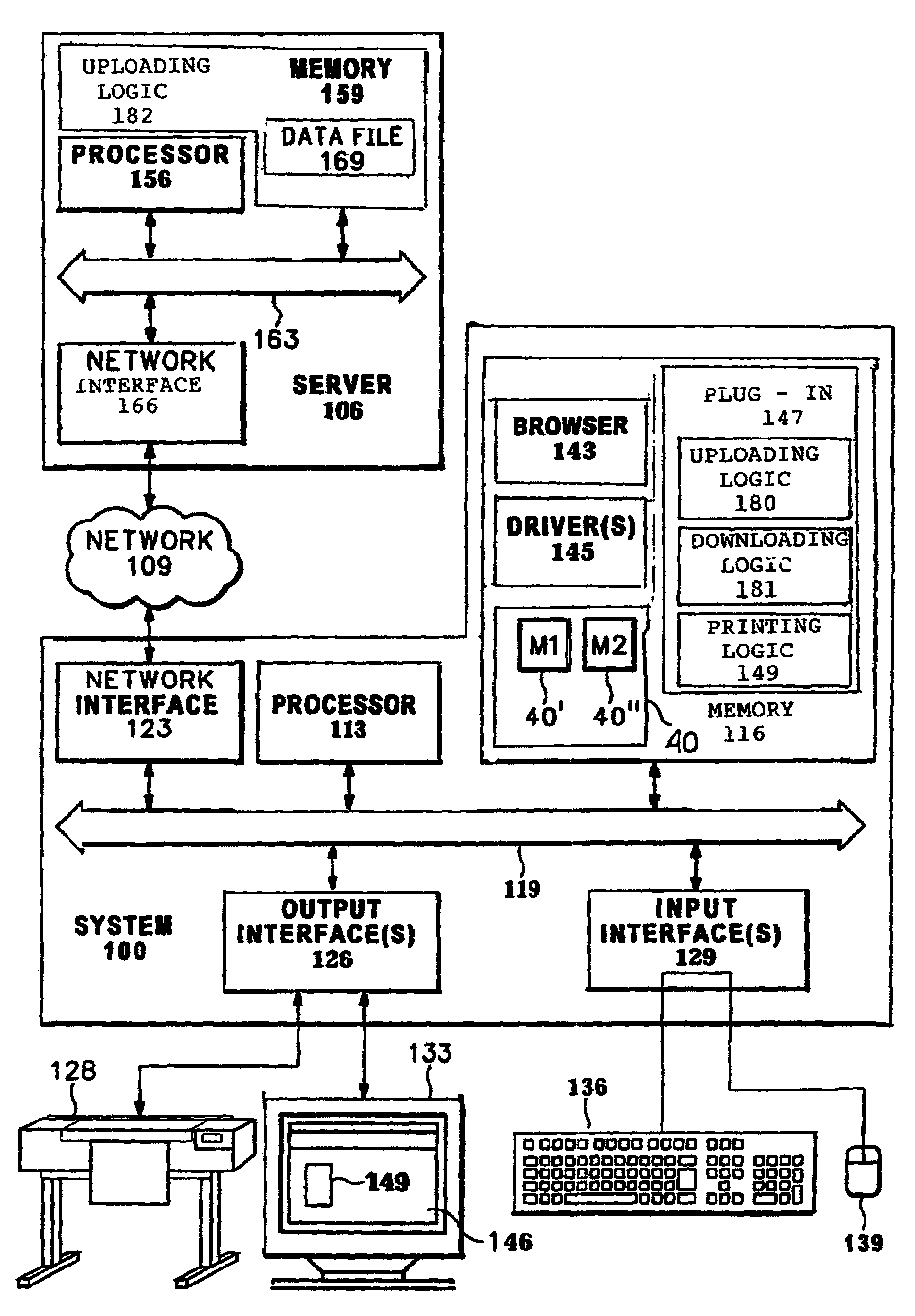 System and method for downloading and for printing data from an external content source