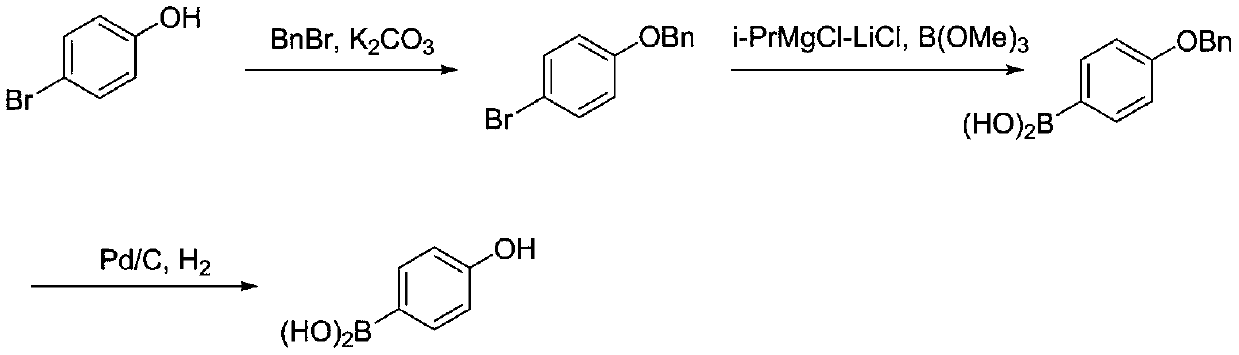 Preparation method of hydroxyphenylboronic acid