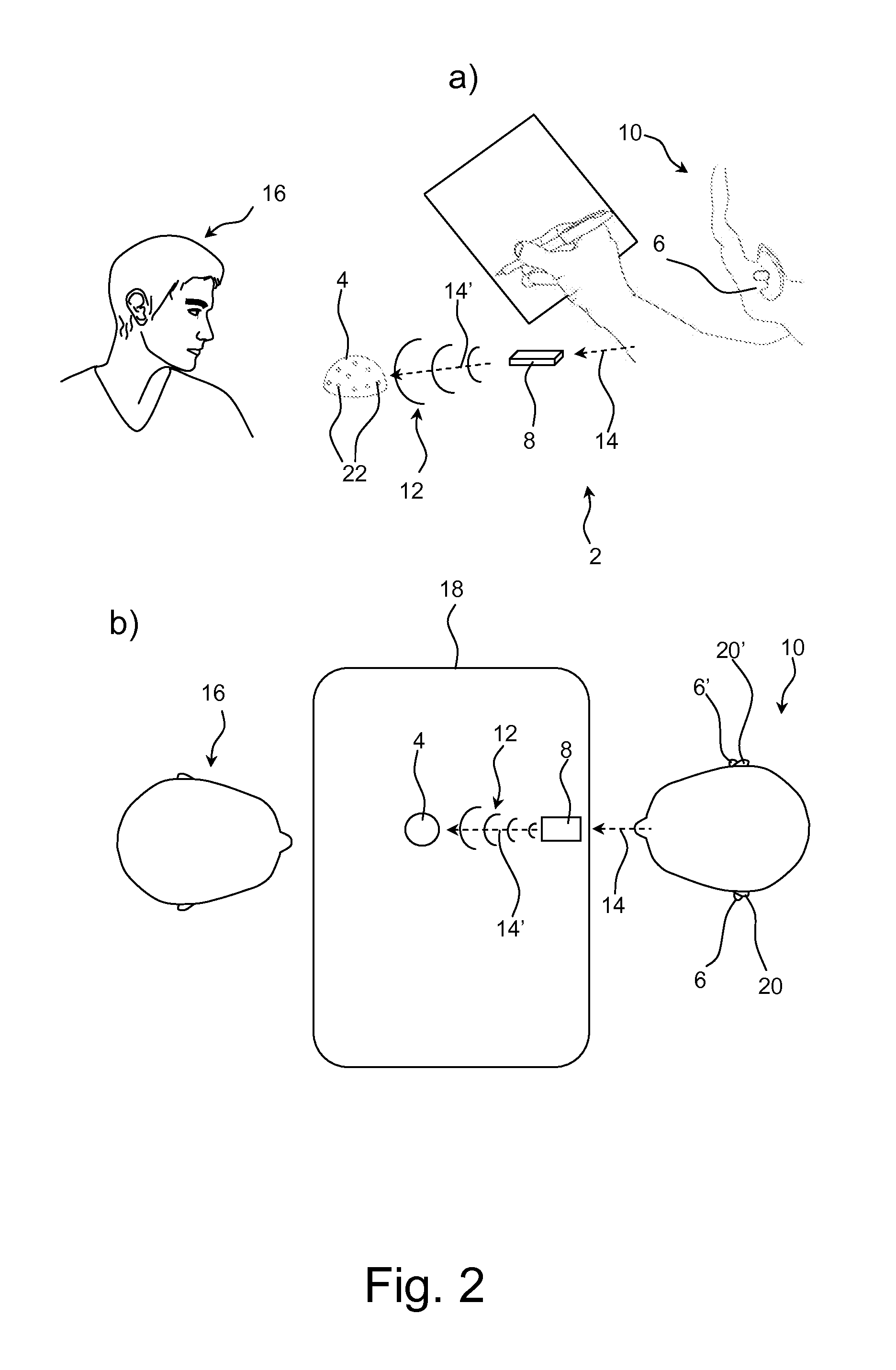 External microphone array and hearing aid using it
