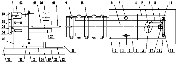 A bellows clamping processing device