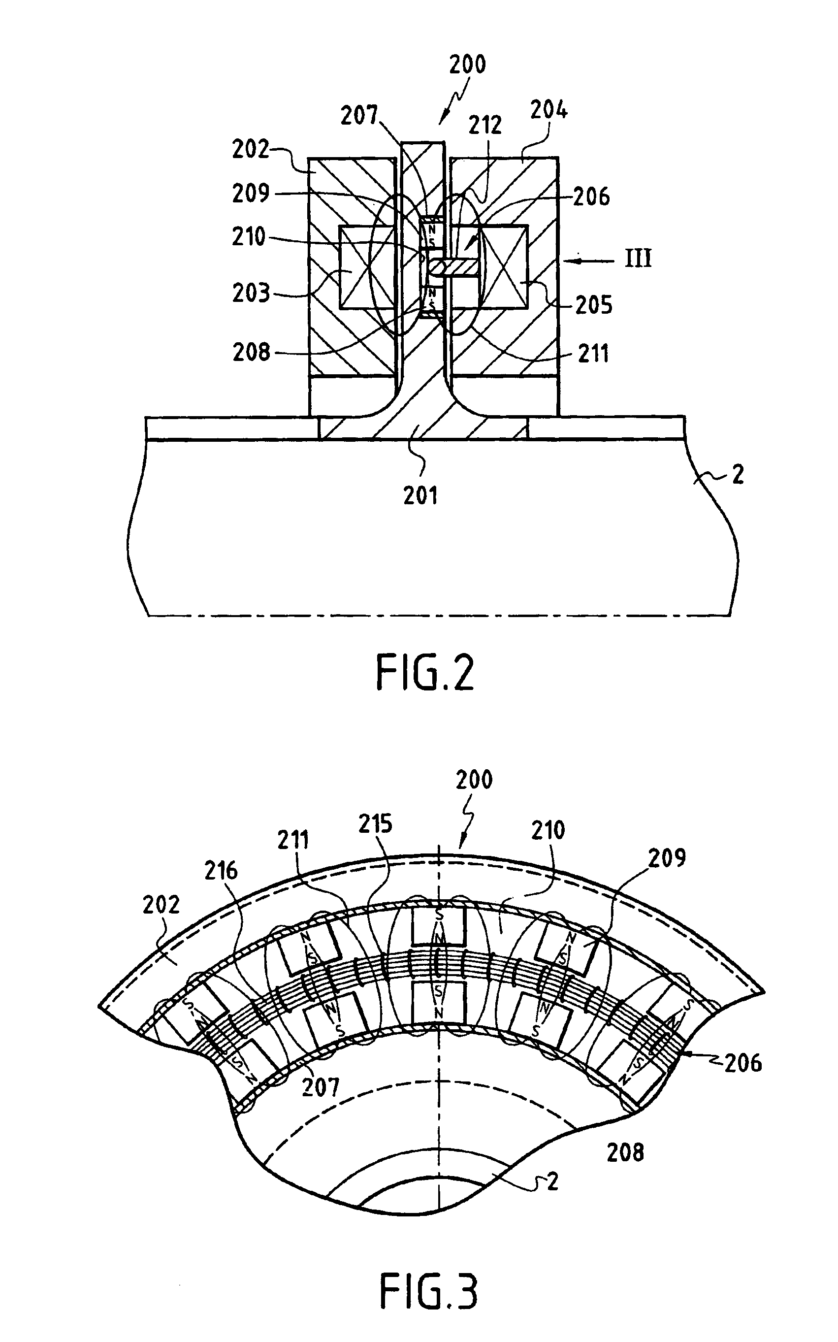 Rotary machine with axial stop incorporating a current generator