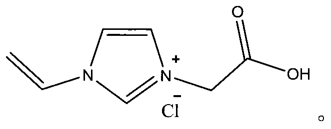Chlorinated 1-vinyl-3-carboxymethyl imidazole polymerizable acidic ionic liquid and synthetic method thereof