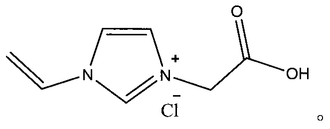 Chlorinated 1-vinyl-3-carboxymethyl imidazole polymerizable acidic ionic liquid and synthetic method thereof