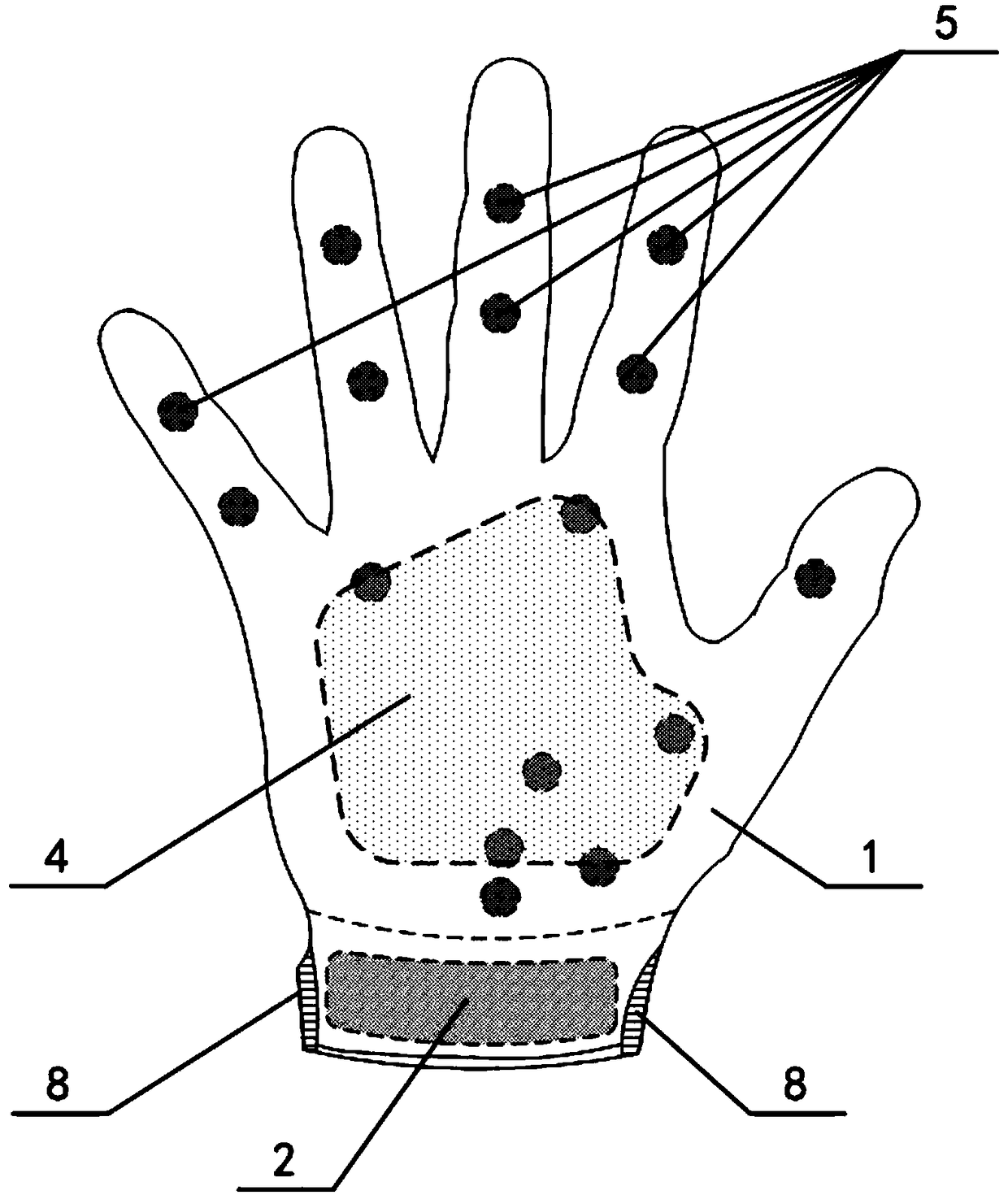 A massage warm-keeping glove and a working method thereof