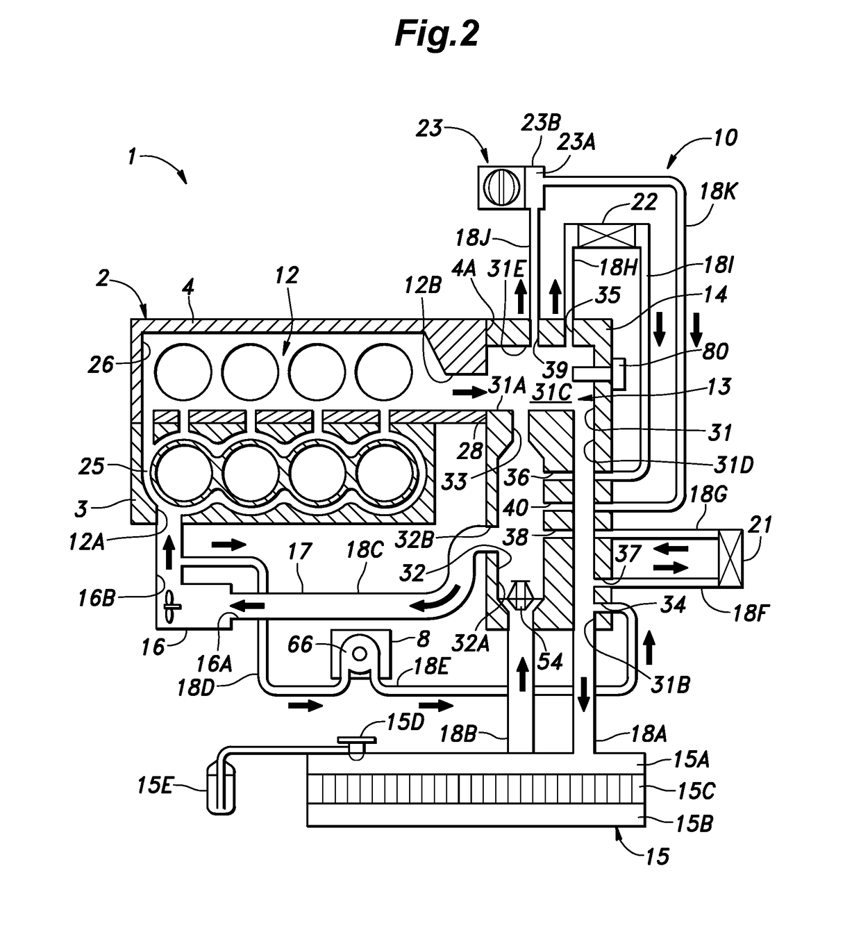 Cooling water passage structure for internal combustion engine