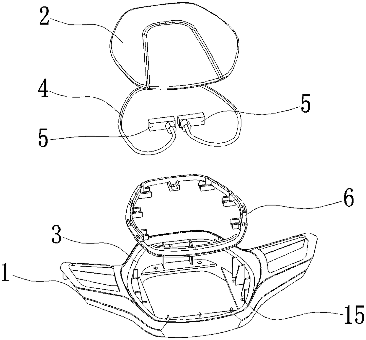 Atmosphere light and installation structure thereof applied to steering wheel