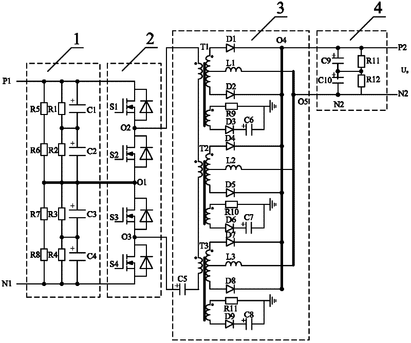 Conversion circuit for high-voltage input and low-voltage output