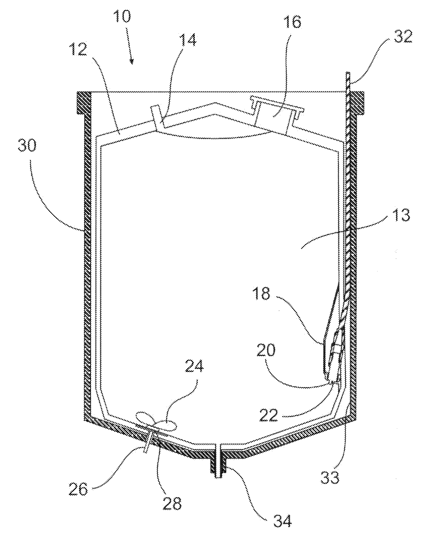 Process bag container with sensors