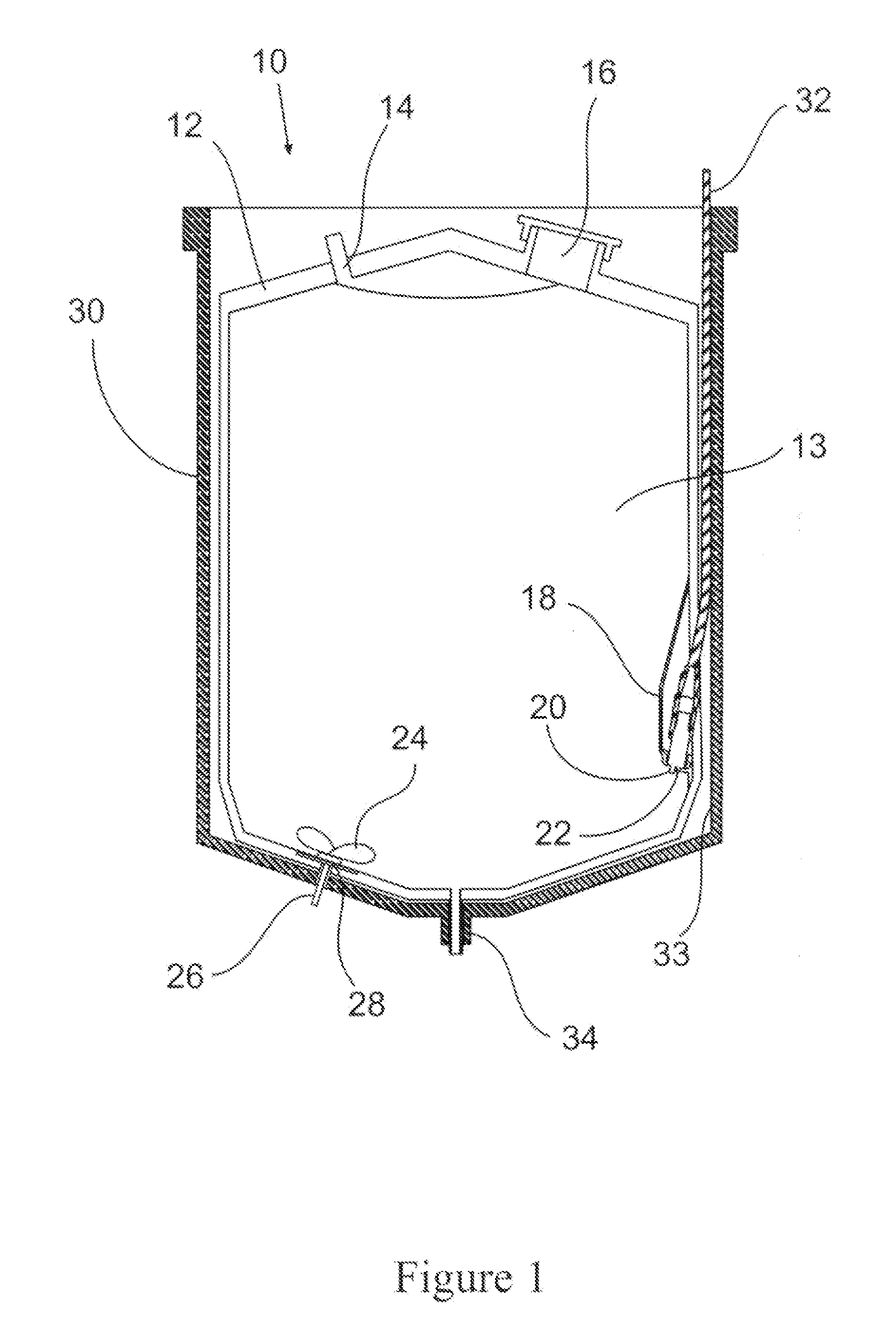 Process bag container with sensors