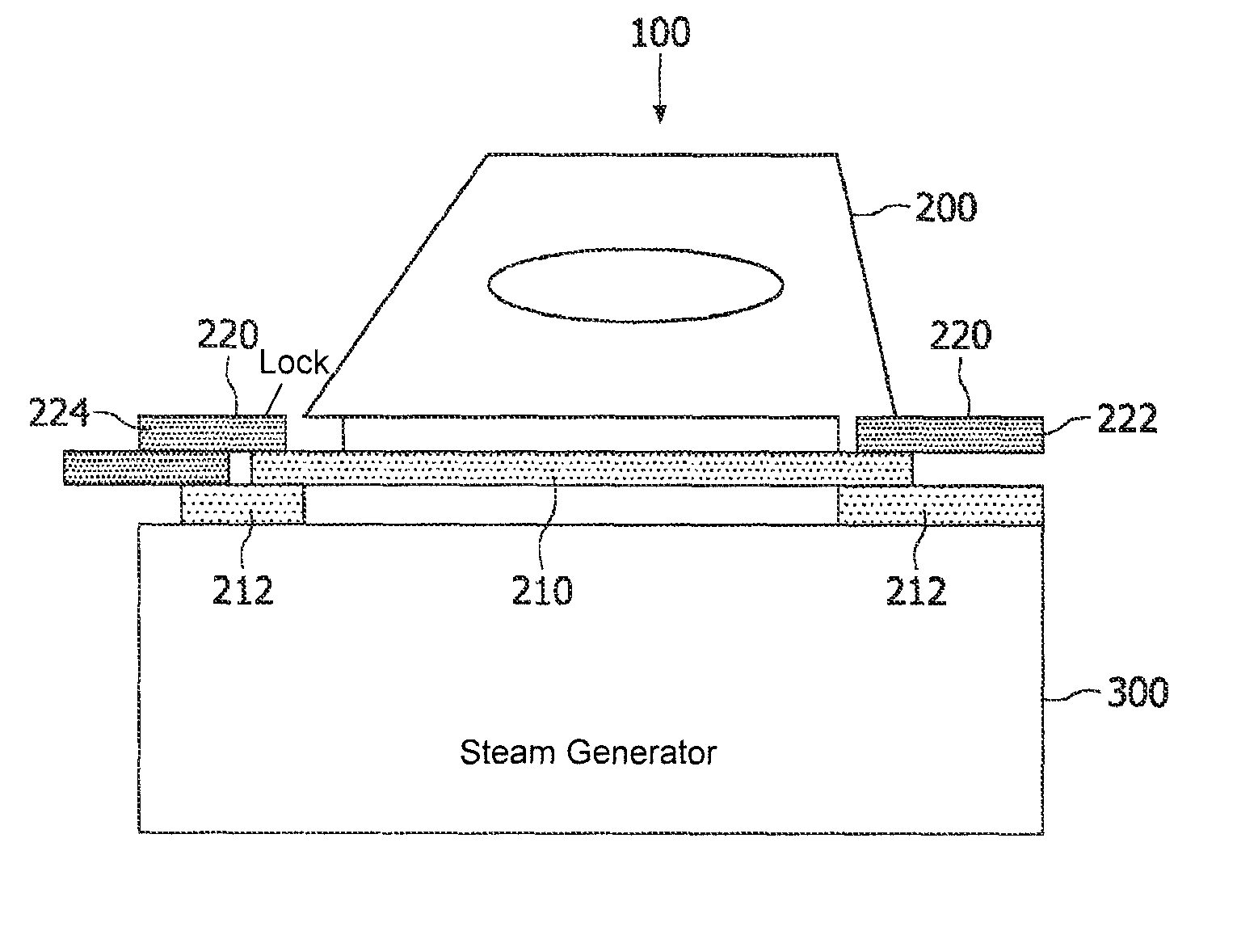 Fastening device for system irons
