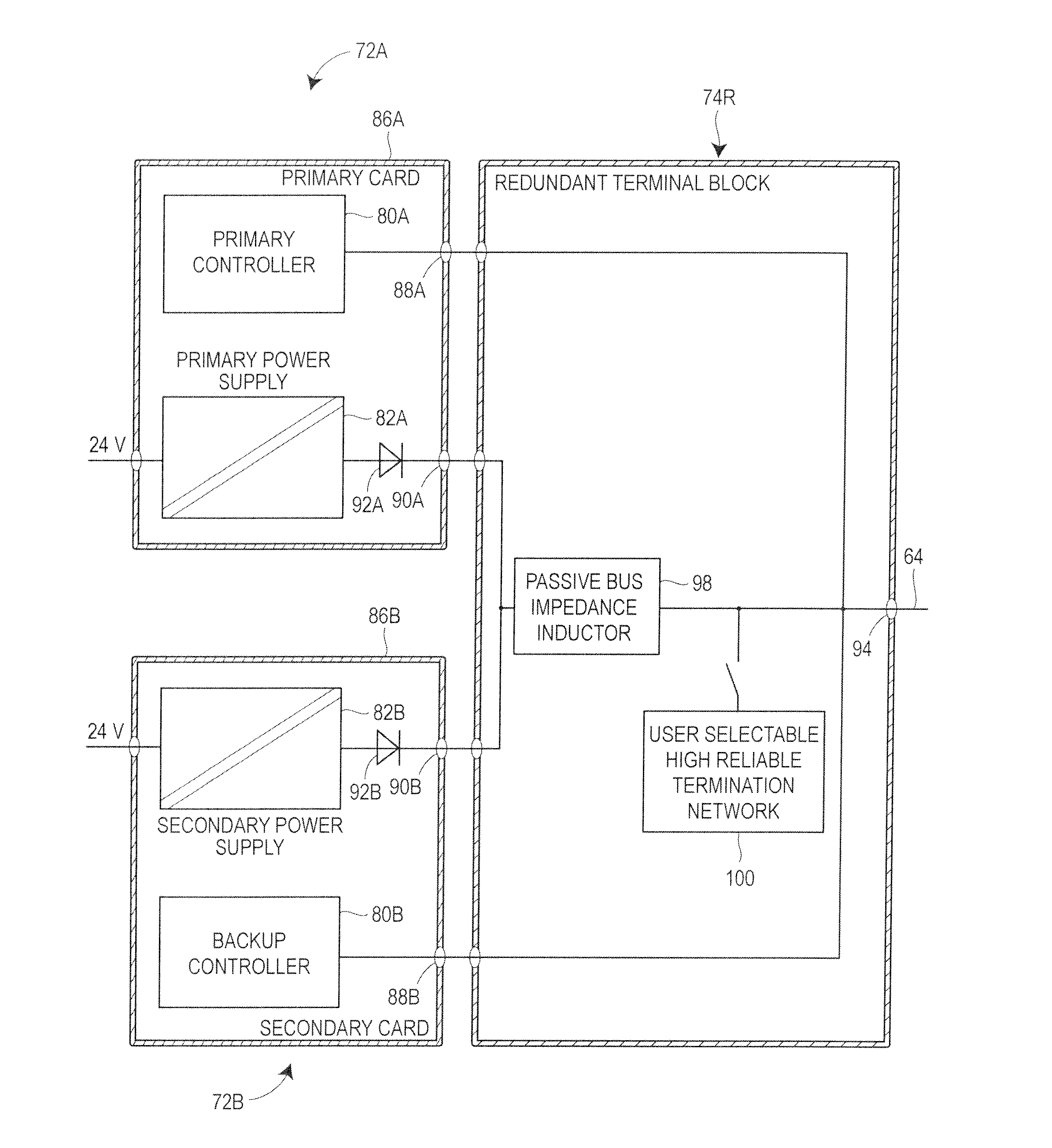 Integrated bus controller and power supply device for use in a process control system