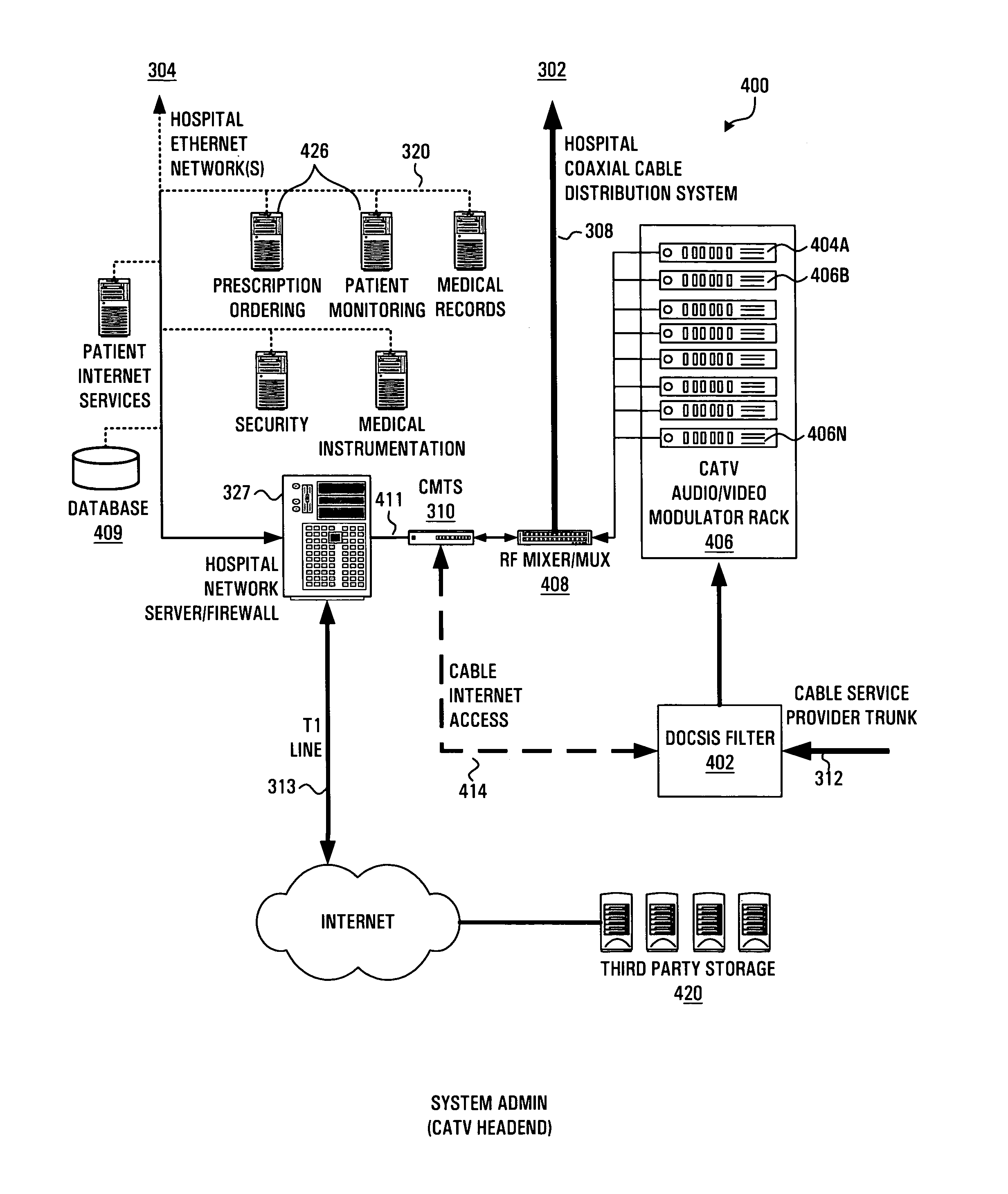 Non-intrusive data transmission network for use in an enterprise facility and method for implementing
