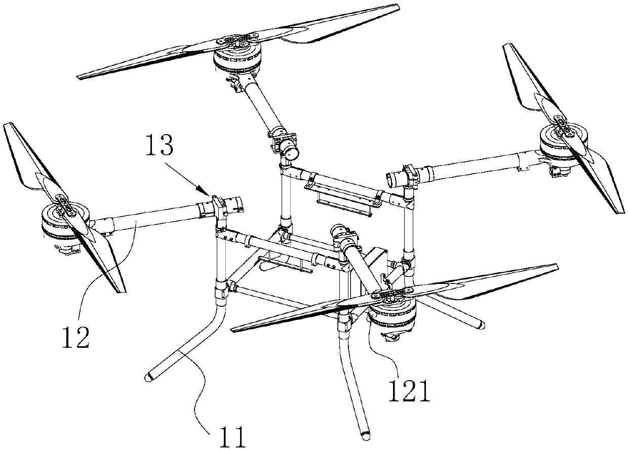 Rotor wing folding structure for unmanned aerial vehicle, and unmanned aerial vehicle