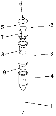 Pneumatic glue injecting pen for guitar machining