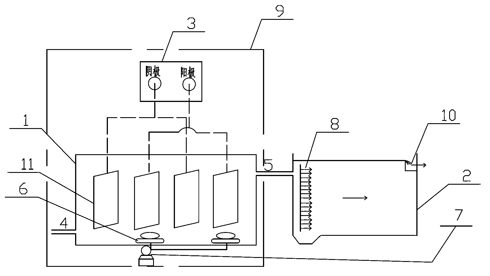 Device and method for treating ship ballast water multifunctionally by electro-fenton like technology