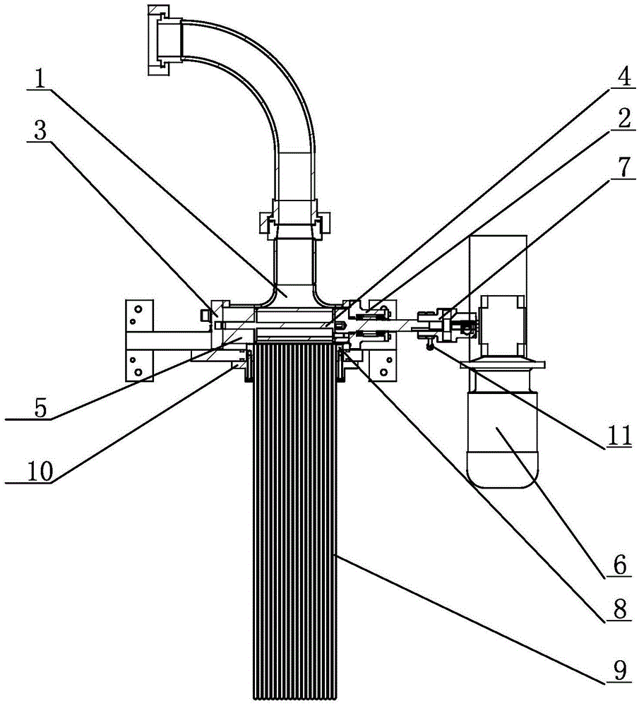Tubular grid stirring type paste extruding apparatus