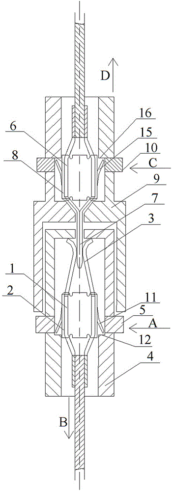 Automobile connector with reinforced elastic terminal structure