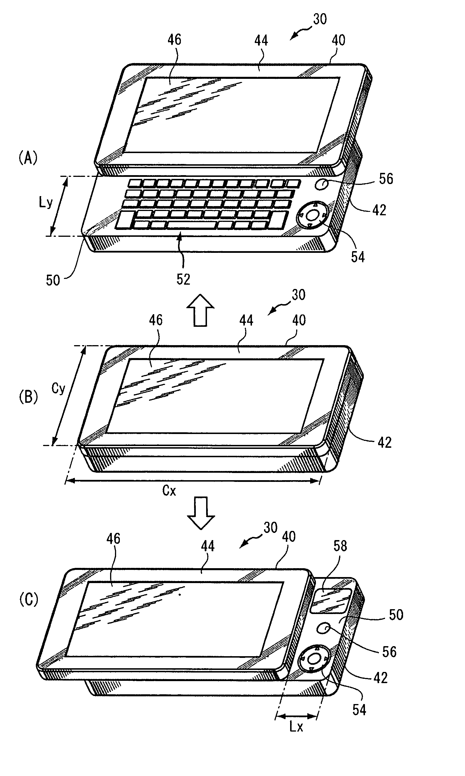 Dual slide portable terminal