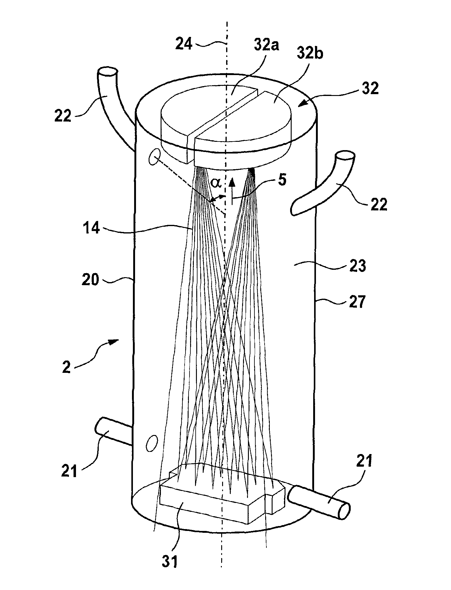 Gas cell for the optical analysis of gases