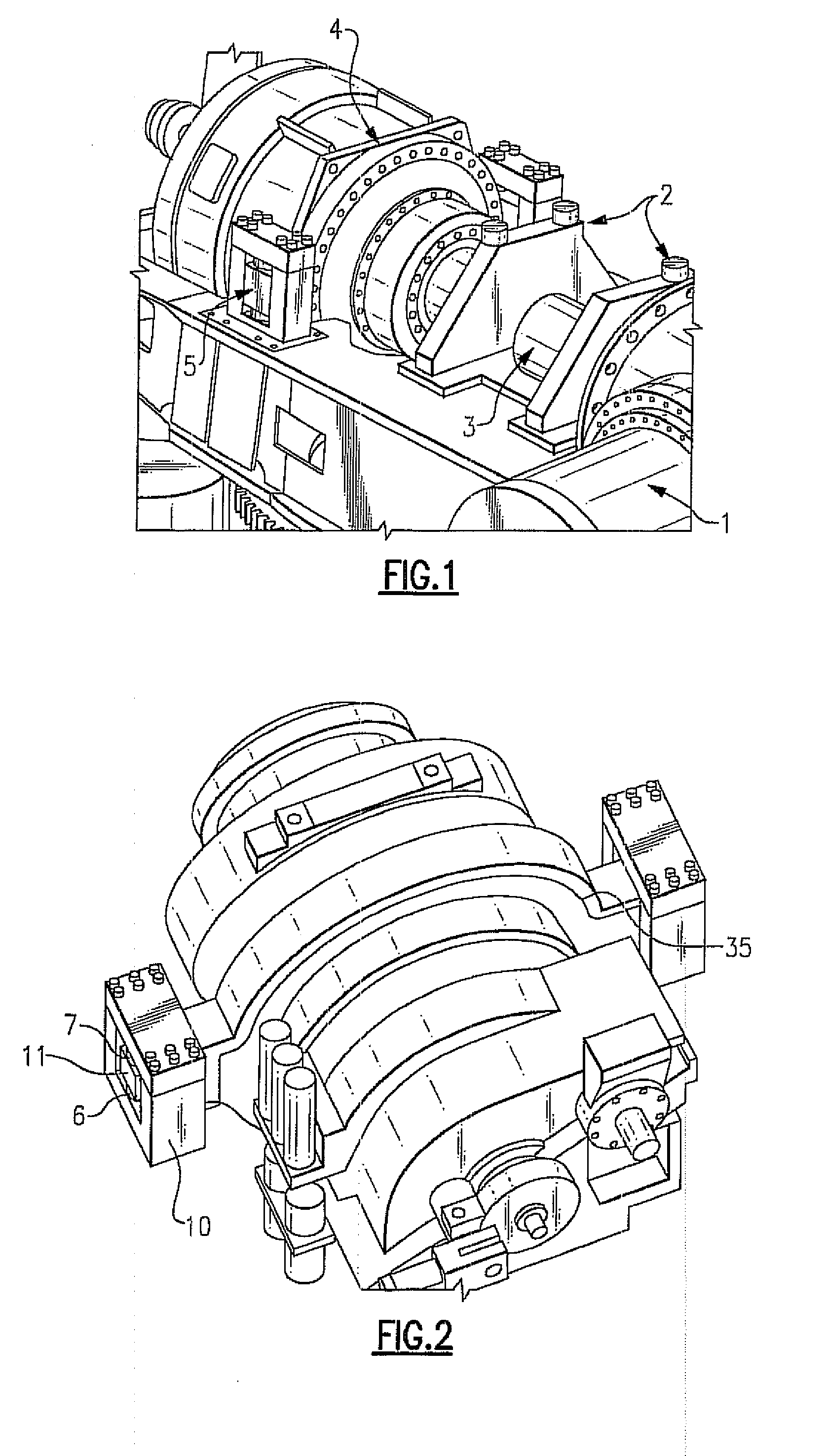 Hydraulically prestressed elastomer spring element and the use thereof in wind turbine bearings