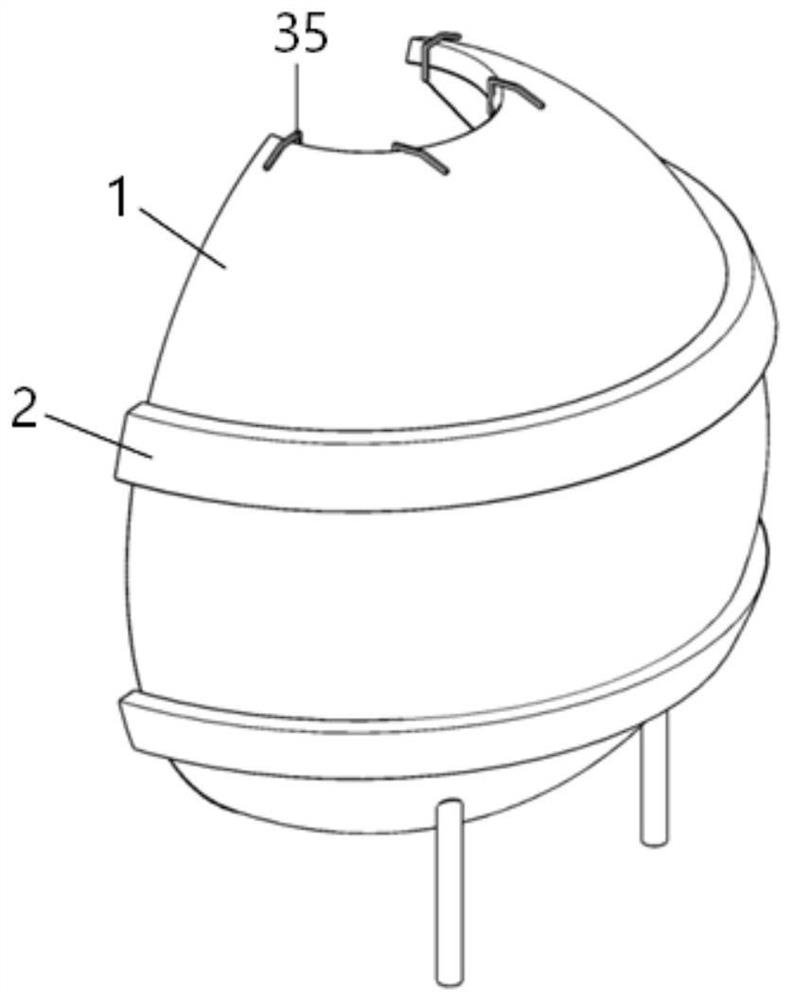 Simple scaffold device for spherical tank construction