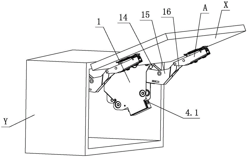 Furniture tilt-up door opening-closing force adjusting mechanism