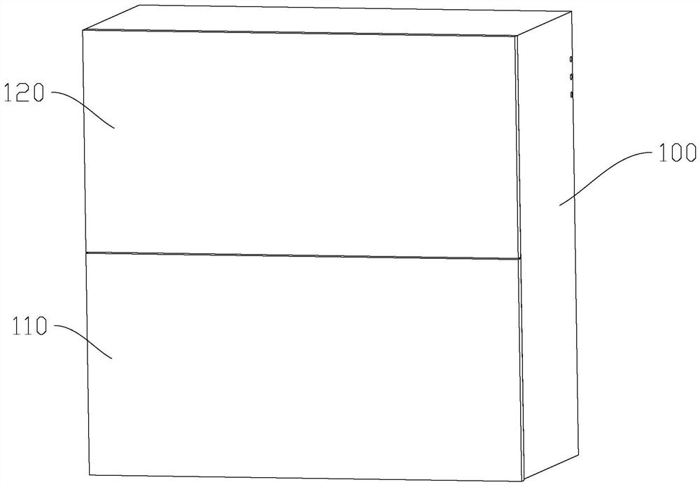 Overhead door mechanism of wall cupboard and wall cupboard