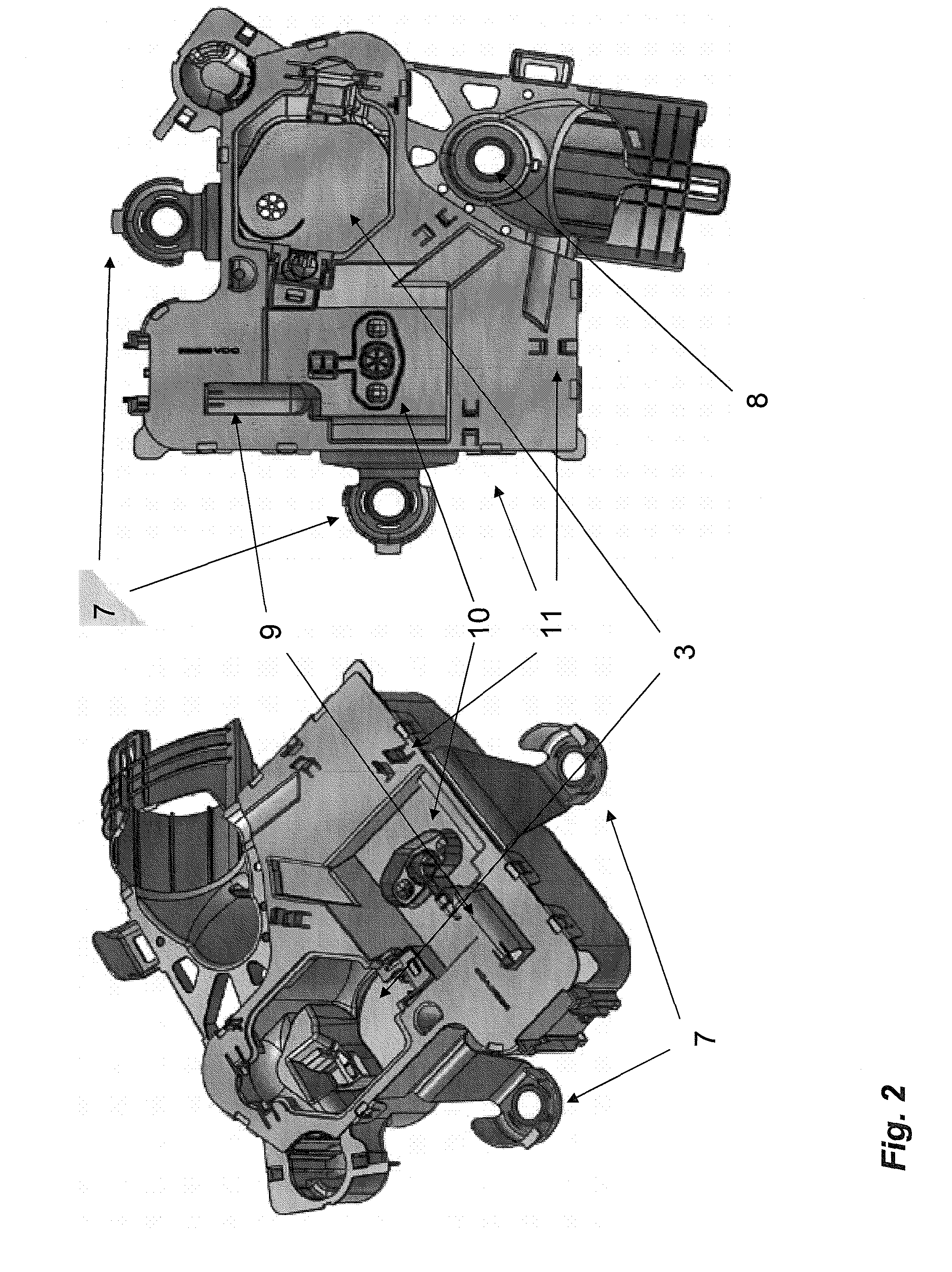 Process for manufacturing a plastic fuel tank equipped with a pump