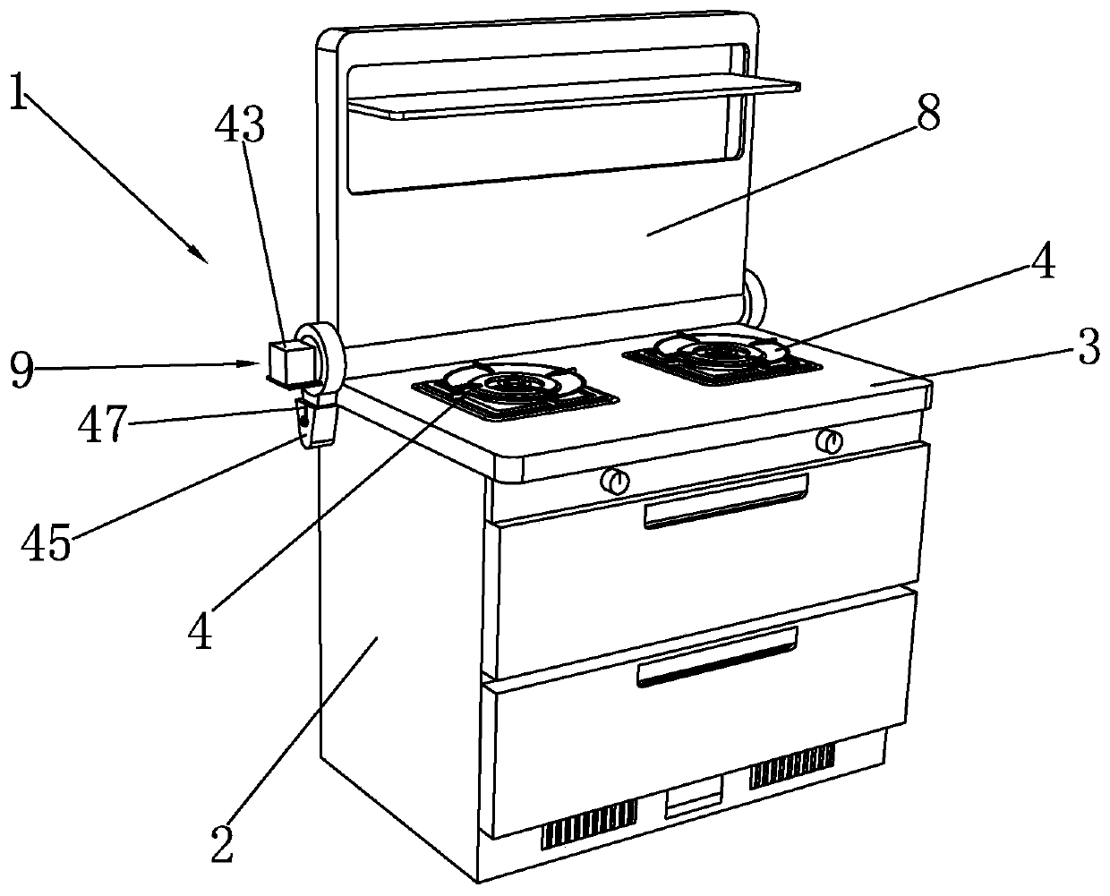 Concealed integrated stove for stoves and installation method thereof