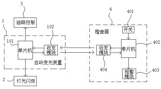 Intelligent light-alternating inspection system of motor vehicle