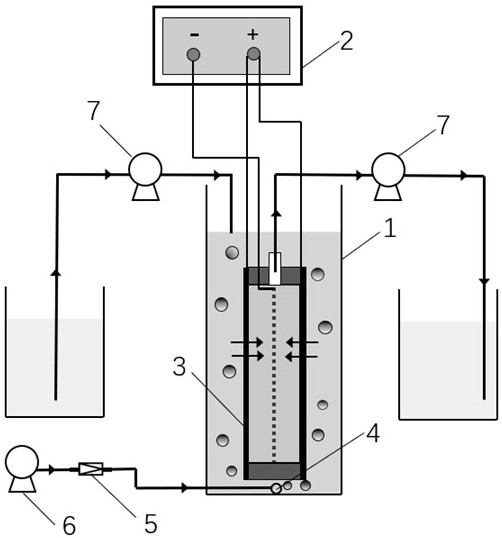 An electrochemical activated carbon fiber felt-membrane reactor suitable for the removal of refractory organic matter in water