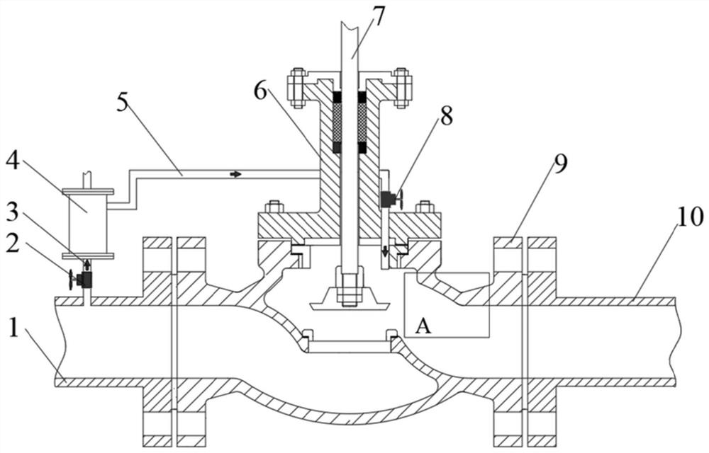 A decompression device and valve structure and method capable of reducing cavitation damage