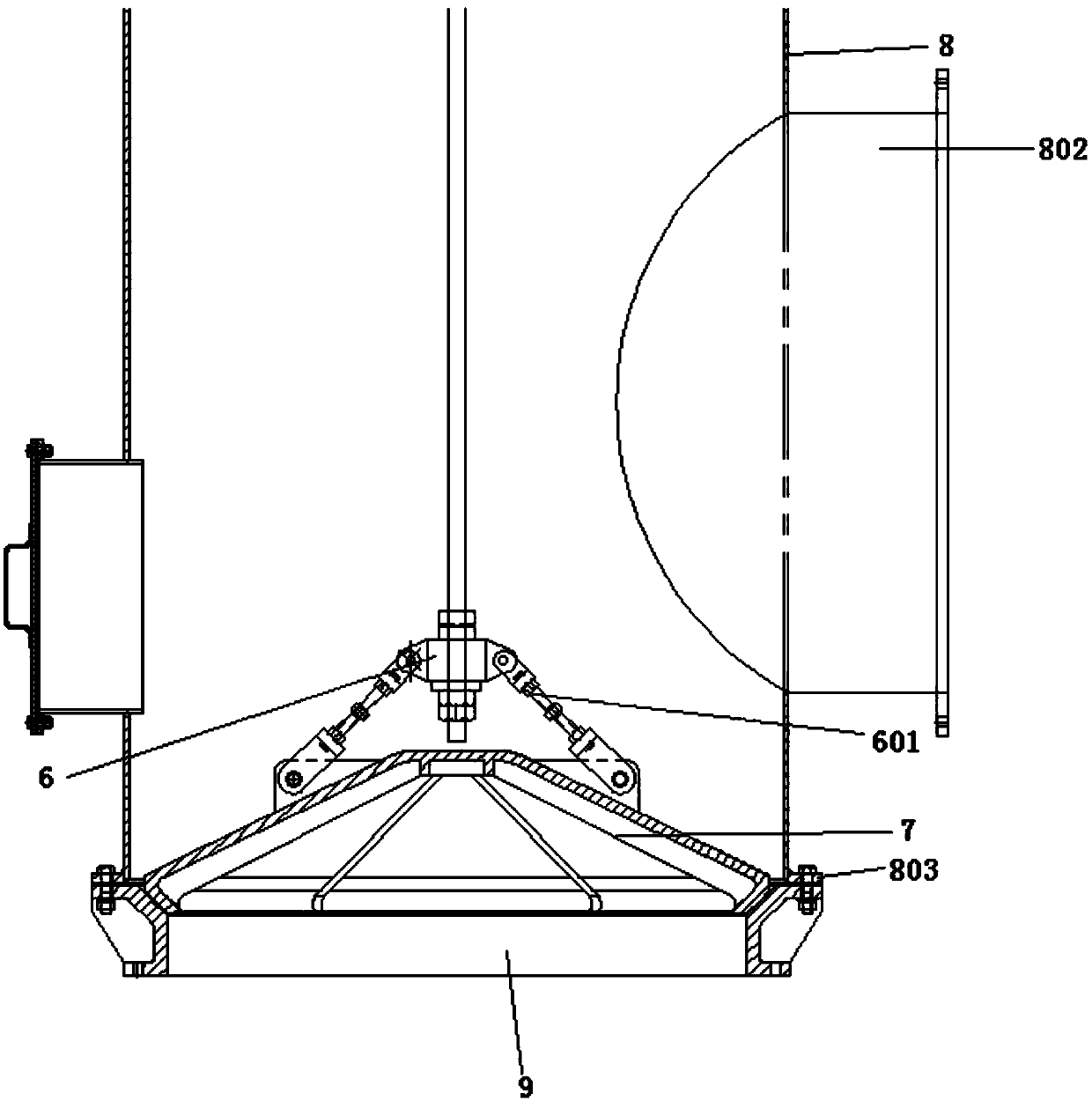Bell valve self-lifting system and working method thereof